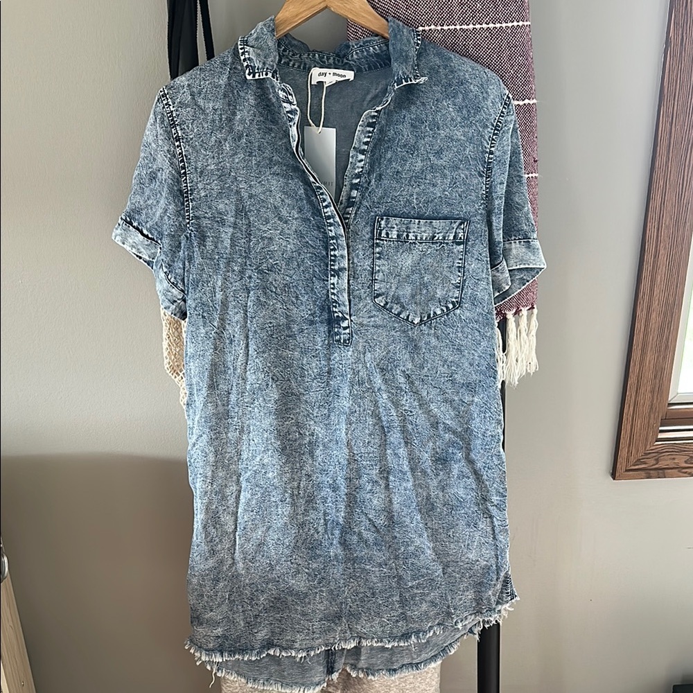 Denim Blue Short Sleeve Shirt